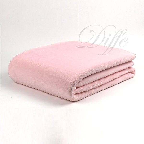 MANTA lisa color rosa ligera, cálida y resistente tacto seda