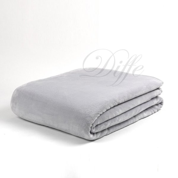 MANTA lisa color gris ligera, cálida y resistente tacto seda